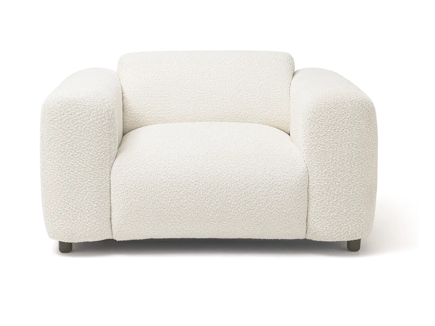Poltrona|Maison Céphy Poltrona em tecido bouclé estilo design POGNI de Branco