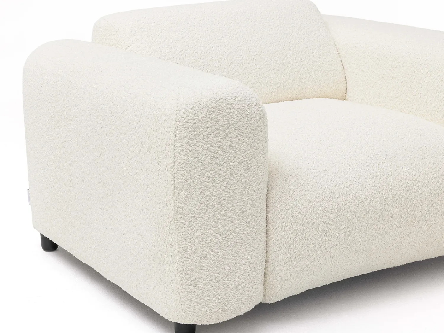 Poltrona|Maison Céphy Poltrona em tecido bouclé estilo design POGNI de Branco