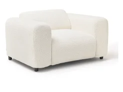 Poltrona|Maison Céphy Poltrona em tecido bouclé estilo design POGNI de Branco