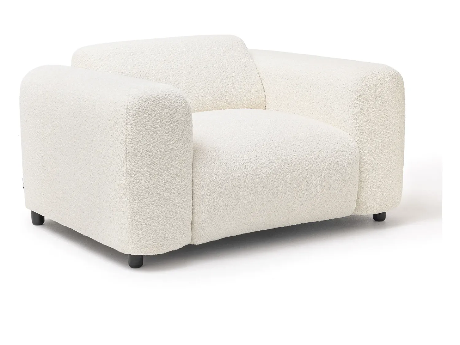 Poltrona|Maison Céphy Poltrona em tecido bouclé estilo design POGNI de Branco