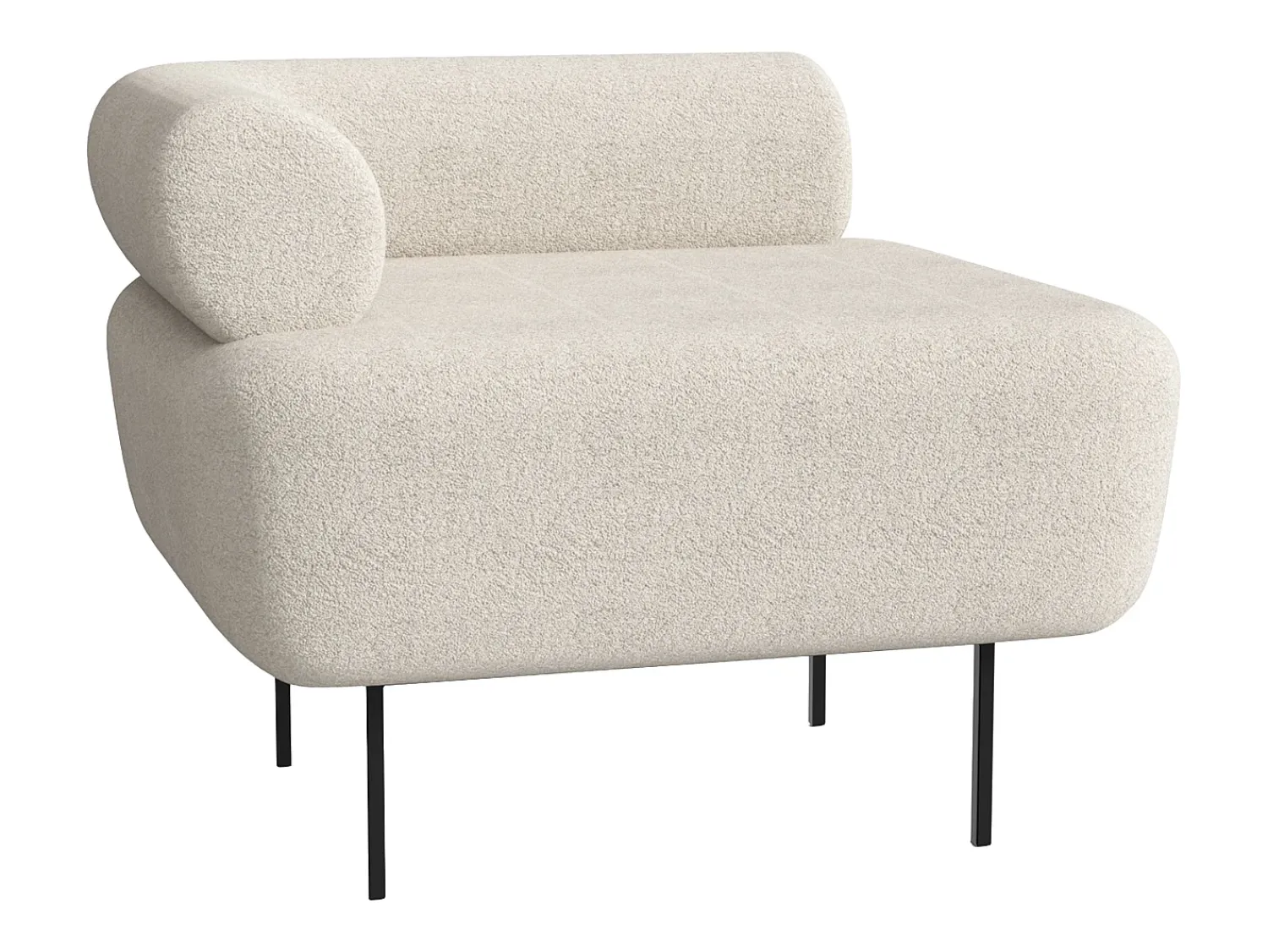 Poltrona|Vente-unique Poltrona em tecido bouclé de cor branco DORIGO Branco sujo