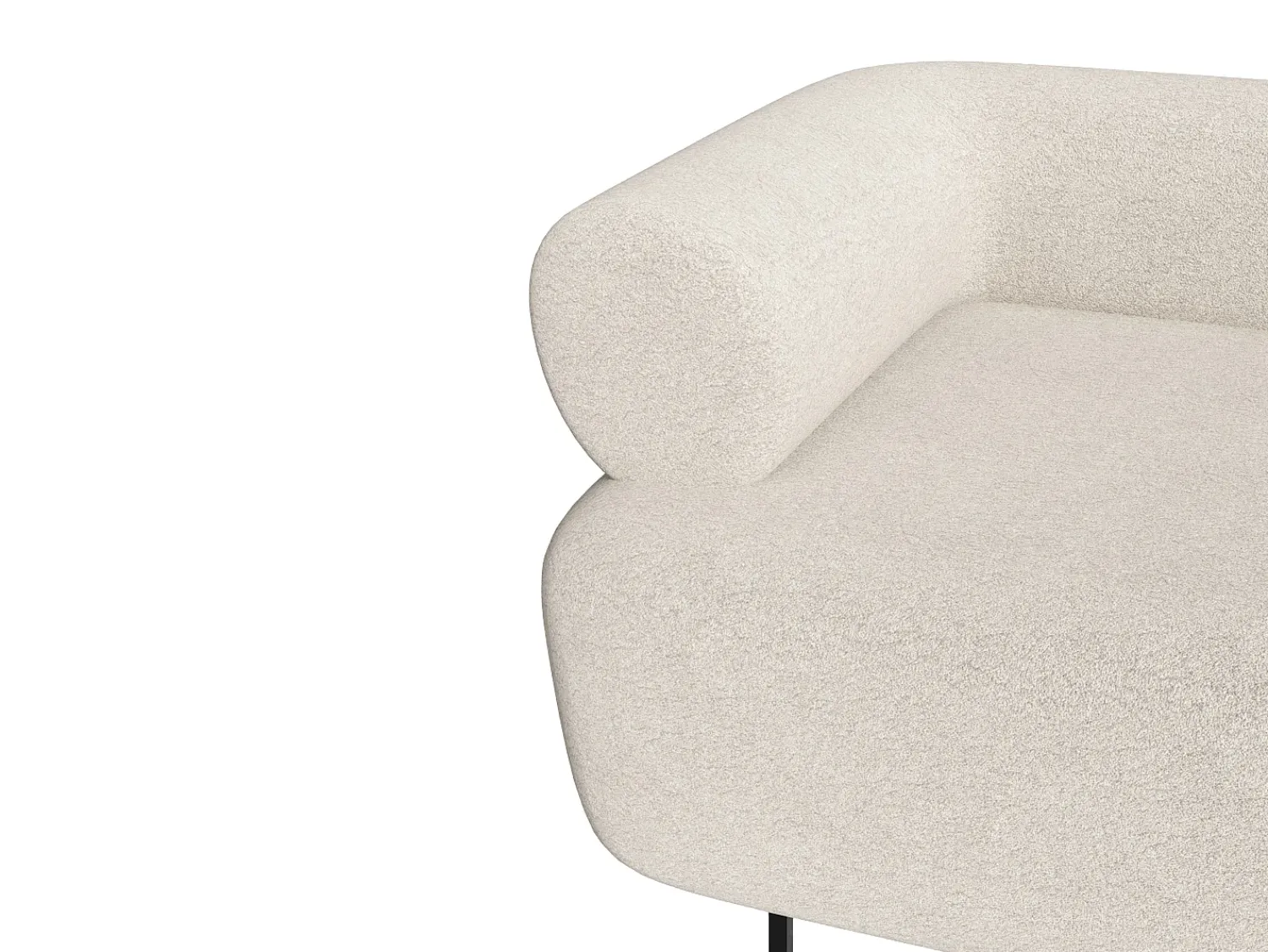 Poltrona|Vente-unique Poltrona em tecido bouclé de cor branco DORIGO Branco sujo