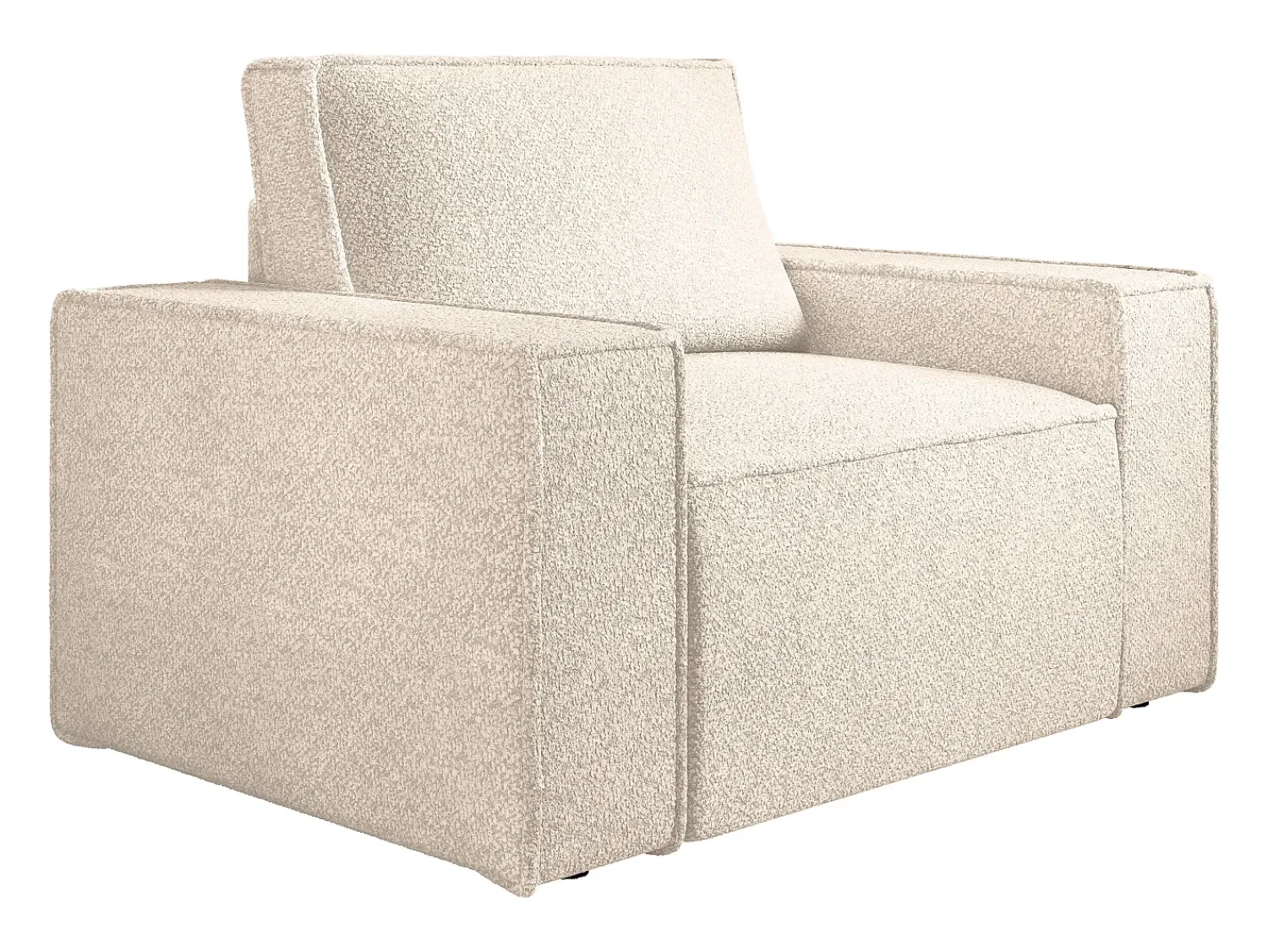 Poltrona*Vente-unique Poltrona em tecido bouclé estilo design - AMELIA Bege
