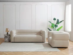 Outlet Vente-unique Poltrona em tecido chenille produto eco-responsável TALIENA Bege