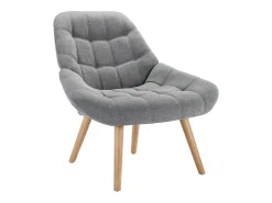 Online Vente-unique Poltrona em tecido cinza estilo escandinavo capitonê LUOSTO Cinzento