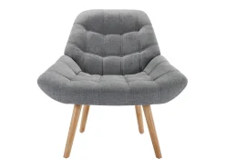 Online Vente-unique Poltrona em tecido cinza estilo escandinavo capitonê LUOSTO Cinzento