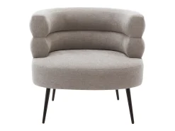 Vente-unique Poltrona em tecido cinza com base em metal estilo design CAMEDO^ Poltrona