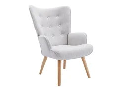 Vente-unique Poltrona em tecido cinzento-claro de estilo escandinavo VATELY^ Poltrona