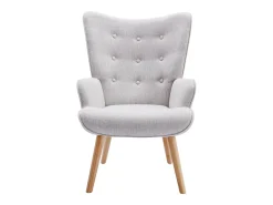 Vente-unique Poltrona em tecido cinzento-claro de estilo escandinavo VATELY^ Poltrona