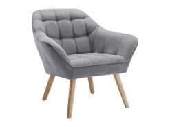 Poltrona|Vente-unique Poltrona em tecido de estilo escandinavo CASERTA Cinzento