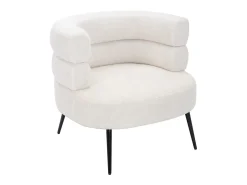 Poltrona|Vente-unique Poltrona em tecido com acabamento bouclé cor branca CAMEDO Branco