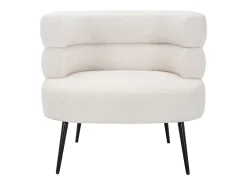 Poltrona|Vente-unique Poltrona em tecido com acabamento bouclé cor branca CAMEDO Branco