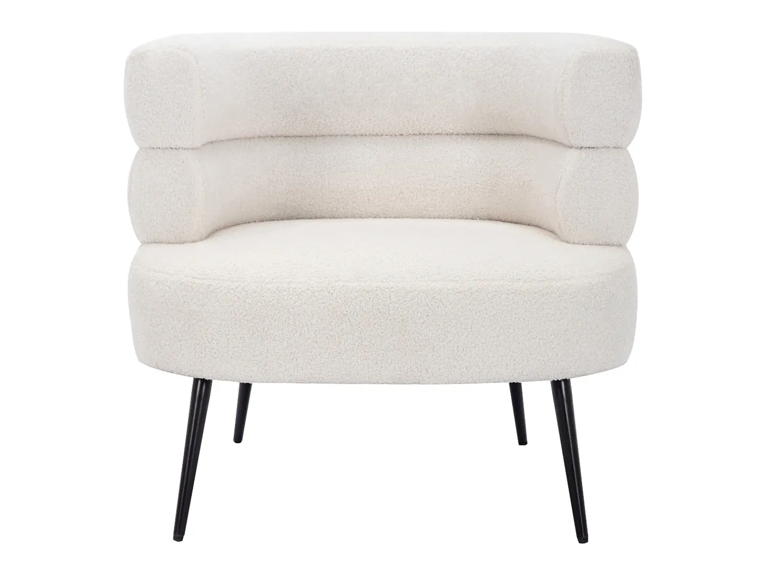 Poltrona|Vente-unique Poltrona em tecido com acabamento bouclé cor branca CAMEDO Branco