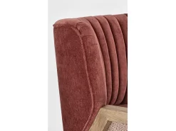 Poltrona| Poltrona em tecido com efeito de veludo, pernas e apoios de braços em madeira - VIRNA Vermelho