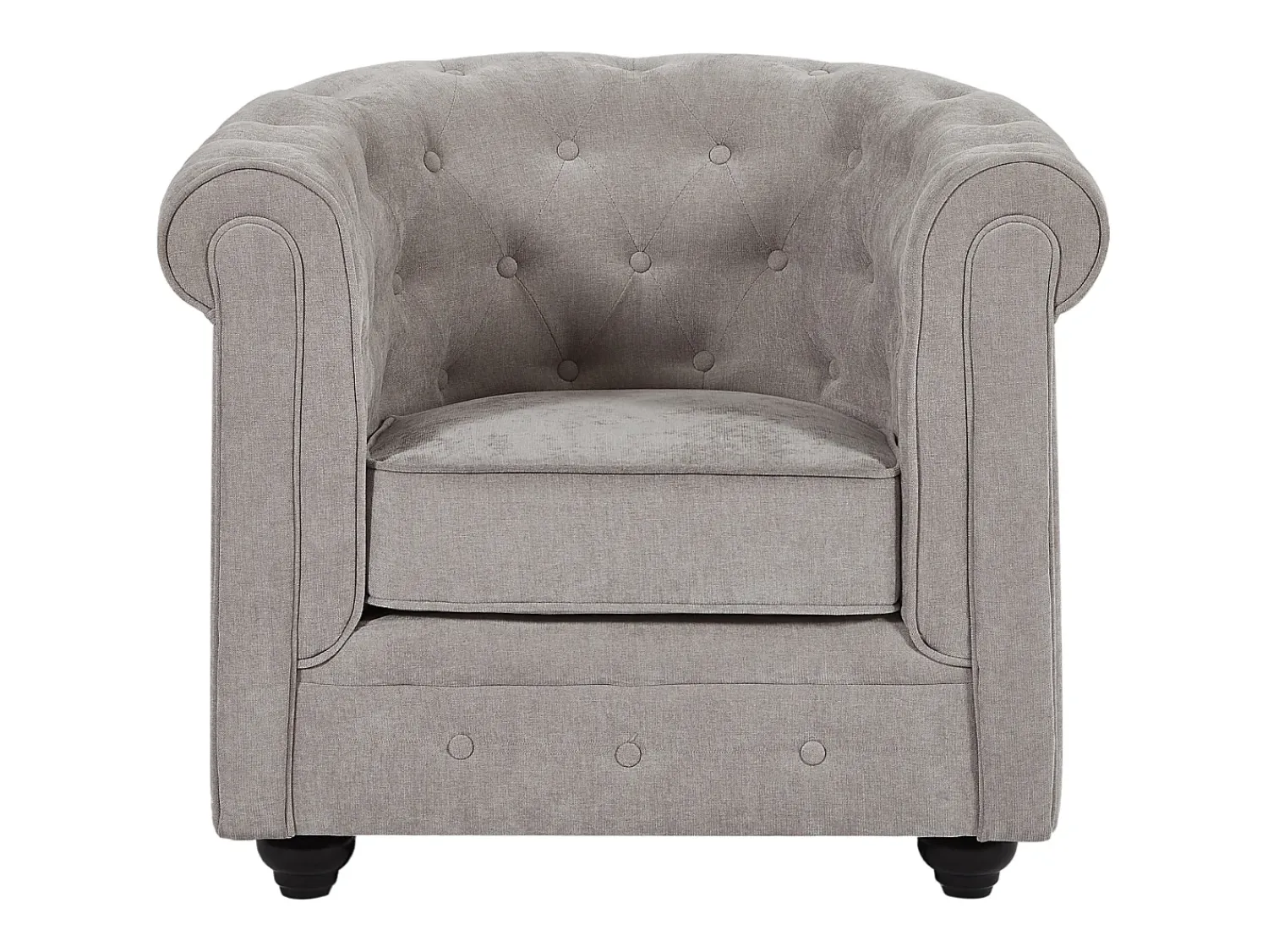 Online Vente-unique Poltrona em tecido cor cinza forma mítica CHESTERFIELD Cinzento
