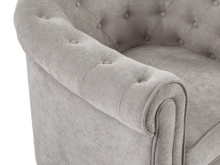 Online Vente-unique Poltrona em tecido cor cinza forma mítica CHESTERFIELD Cinzento