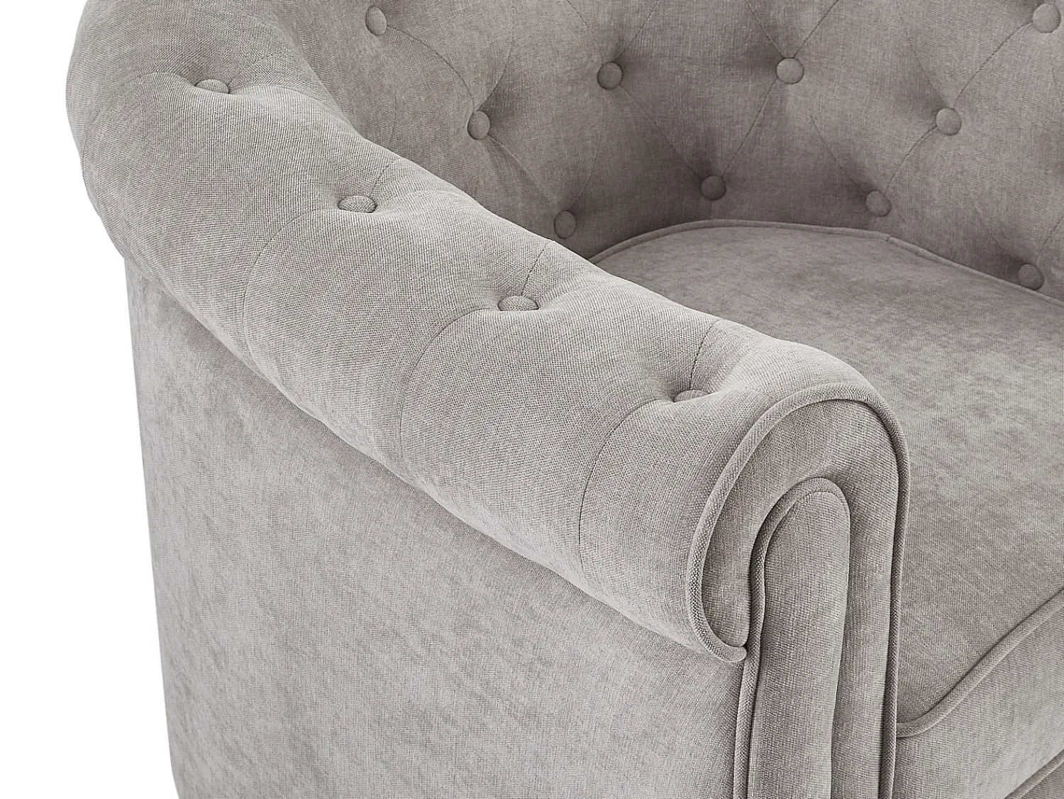 Online Vente-unique Poltrona em tecido cor cinza forma mítica CHESTERFIELD Cinzento
