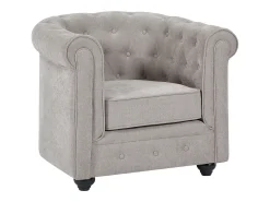 Online Vente-unique Poltrona em tecido cor cinza forma mítica CHESTERFIELD Cinzento