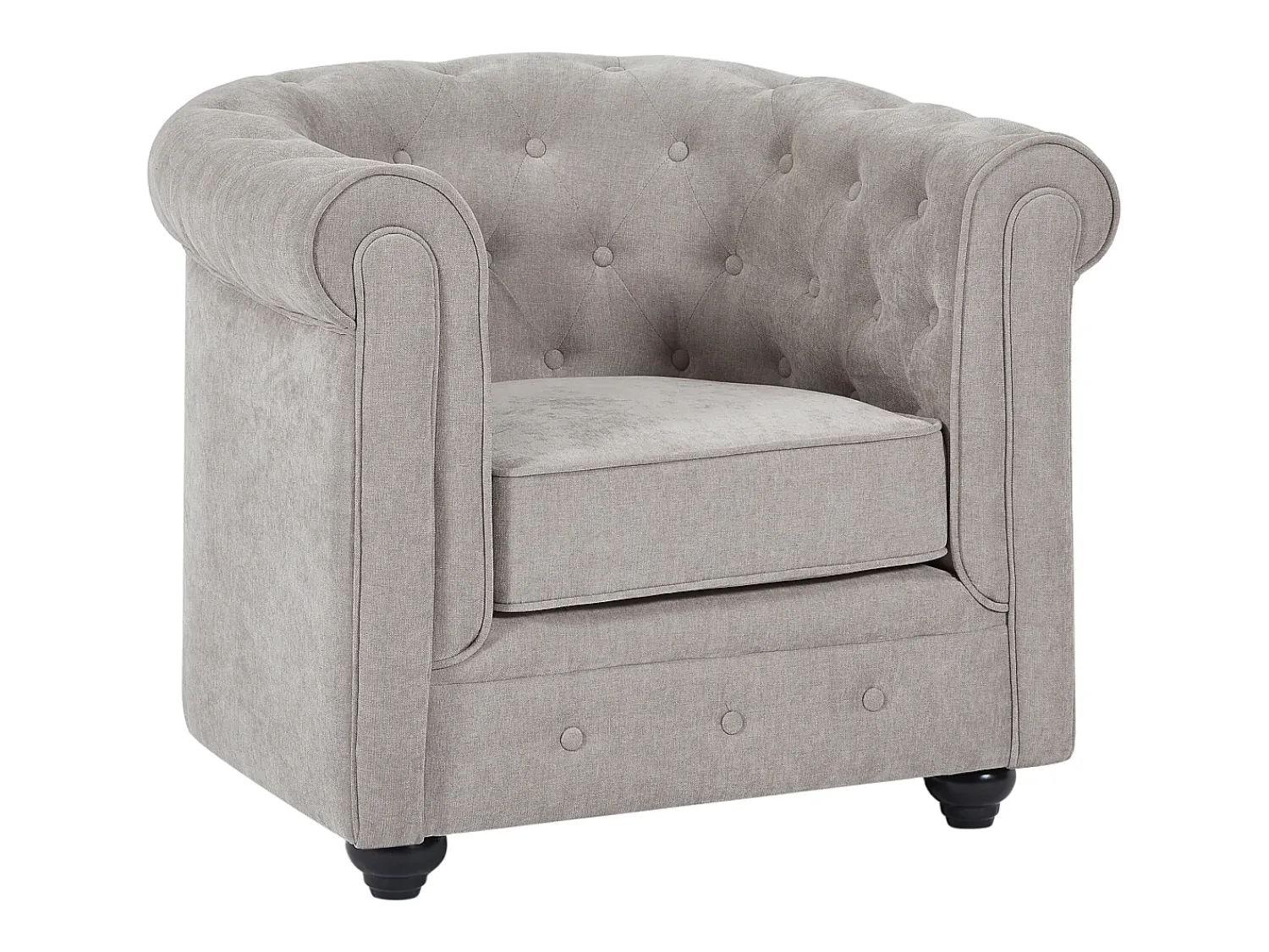 Online Vente-unique Poltrona em tecido cor cinza forma mítica CHESTERFIELD Cinzento
