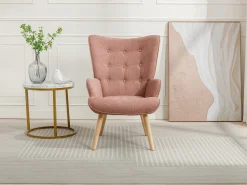 Vente-unique Poltrona em tecido cor-de- capitonê estilo escandinavo VATELY^ Poltrona