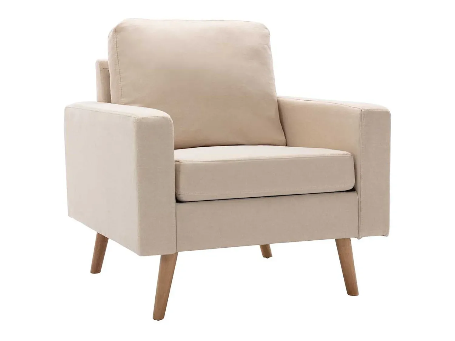 New vidaxl Poltrona em tecido Creme