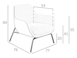 Sale Angel Cerda Poltrona em tecido creme e couro ecológico castanho 5099 Branco