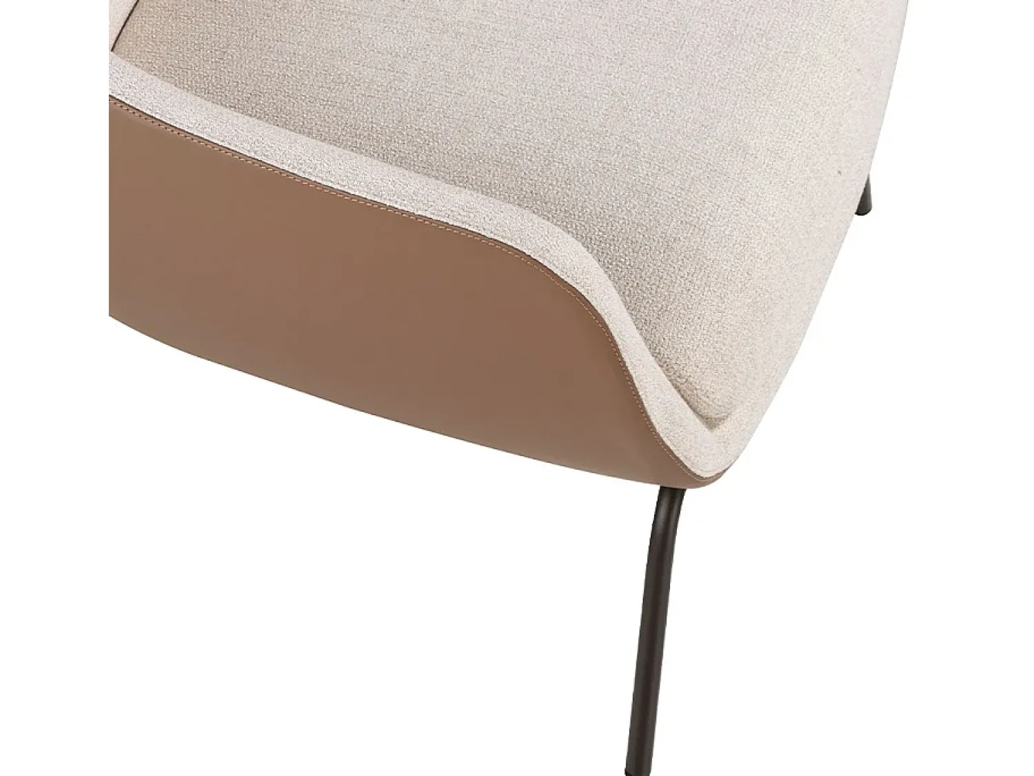 Sale Angel Cerda Poltrona em tecido creme e couro ecológico castanho 5099 Branco
