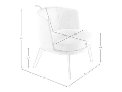 Best Angel Cerda Poltrona em tecido creme 5108 Branco