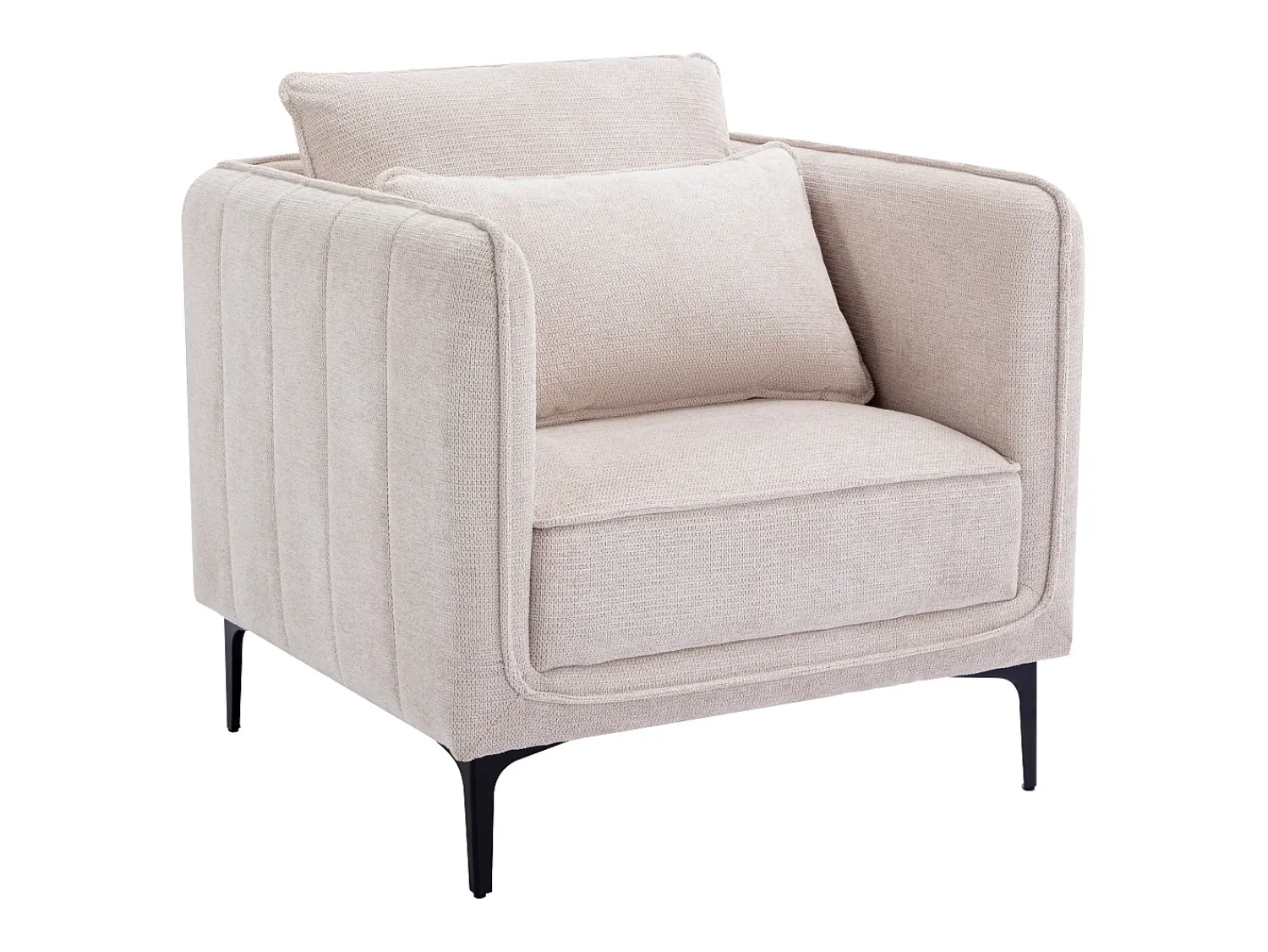 Poltrona*Vente-unique Poltrona em tecido de cor estilo contemporâneo TORMELDA Bege