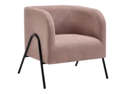 Discount Vente-unique Poltrona em tecido de cor e pés em aço BLINODA Rosa