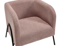Discount Vente-unique Poltrona em tecido de cor e pés em aço BLINODA Rosa