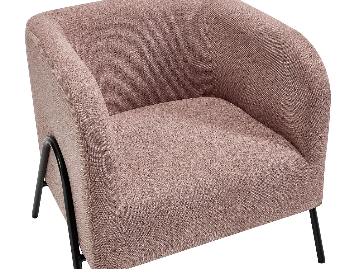Discount Vente-unique Poltrona em tecido de cor e pés em aço BLINODA Rosa