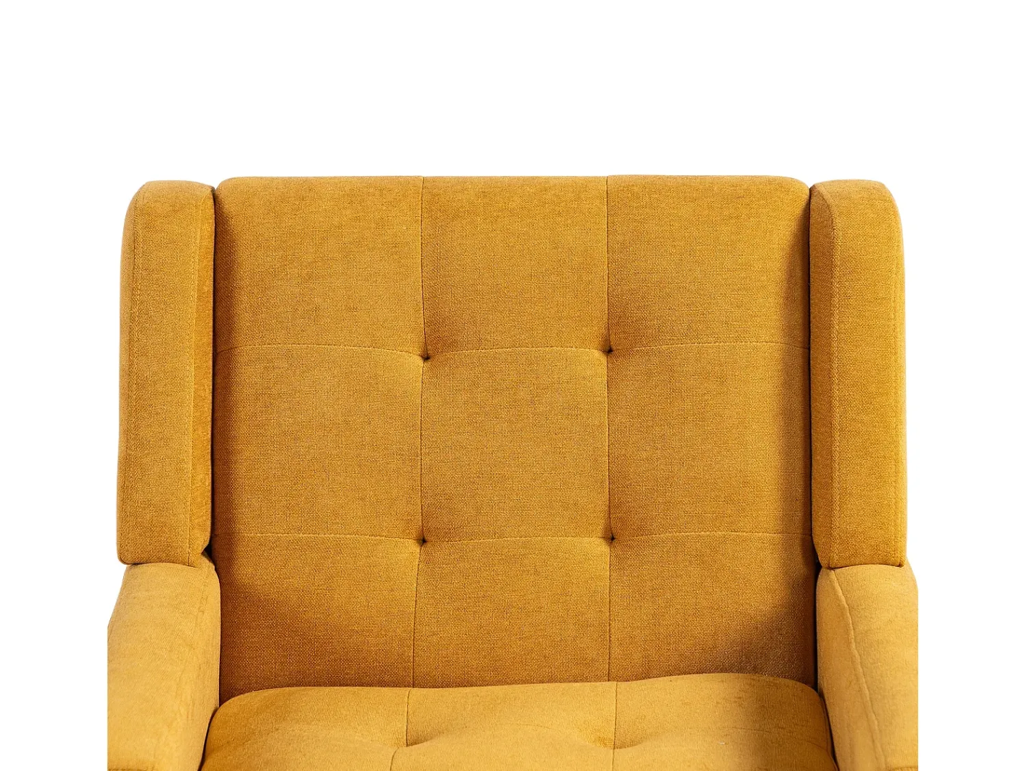 Poltrona*Hauss Spole Poltrona em tecido de linho com pés em madeira Amarelo