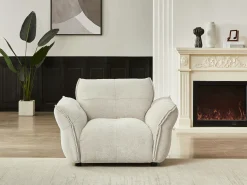 Poltrona*Vente-unique Poltrona em tecido matizado cor estilo design NAPIZO Bege