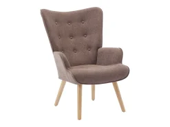 Poltrona|Vente-unique Poltrona em tecido capitonê, estilo escandinavo VATELY Taupe