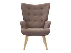 Poltrona|Vente-unique Poltrona em tecido capitonê, estilo escandinavo VATELY Taupe