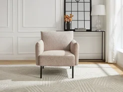 Online Vente-unique Poltrona em tecido texturizado de cor GERALDIA Bege