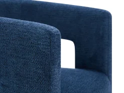 Hot Vente-unique Poltrona em tecido texturizado estilo design FAVINA Azul