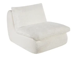 Poltrona|Vente-unique Poltrona em tecido texturizado cor marfim LOLEVA Branco