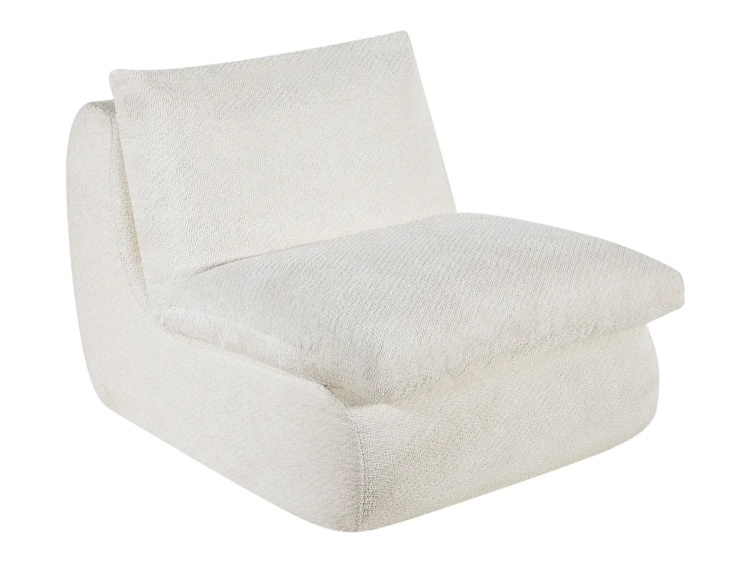 Poltrona|Vente-unique Poltrona em tecido texturizado cor marfim LOLEVA Branco