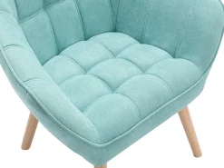 Poltrona|Vente-unique Poltrona em tecido verde-água acolchoado. Estilo escandinavo. CASERTA Verde amu00eandoa