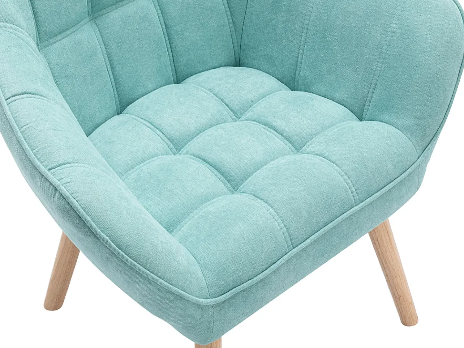 Poltrona|Vente-unique Poltrona em tecido verde-água acolchoado. Estilo escandinavo. CASERTA Verde amu00eandoa