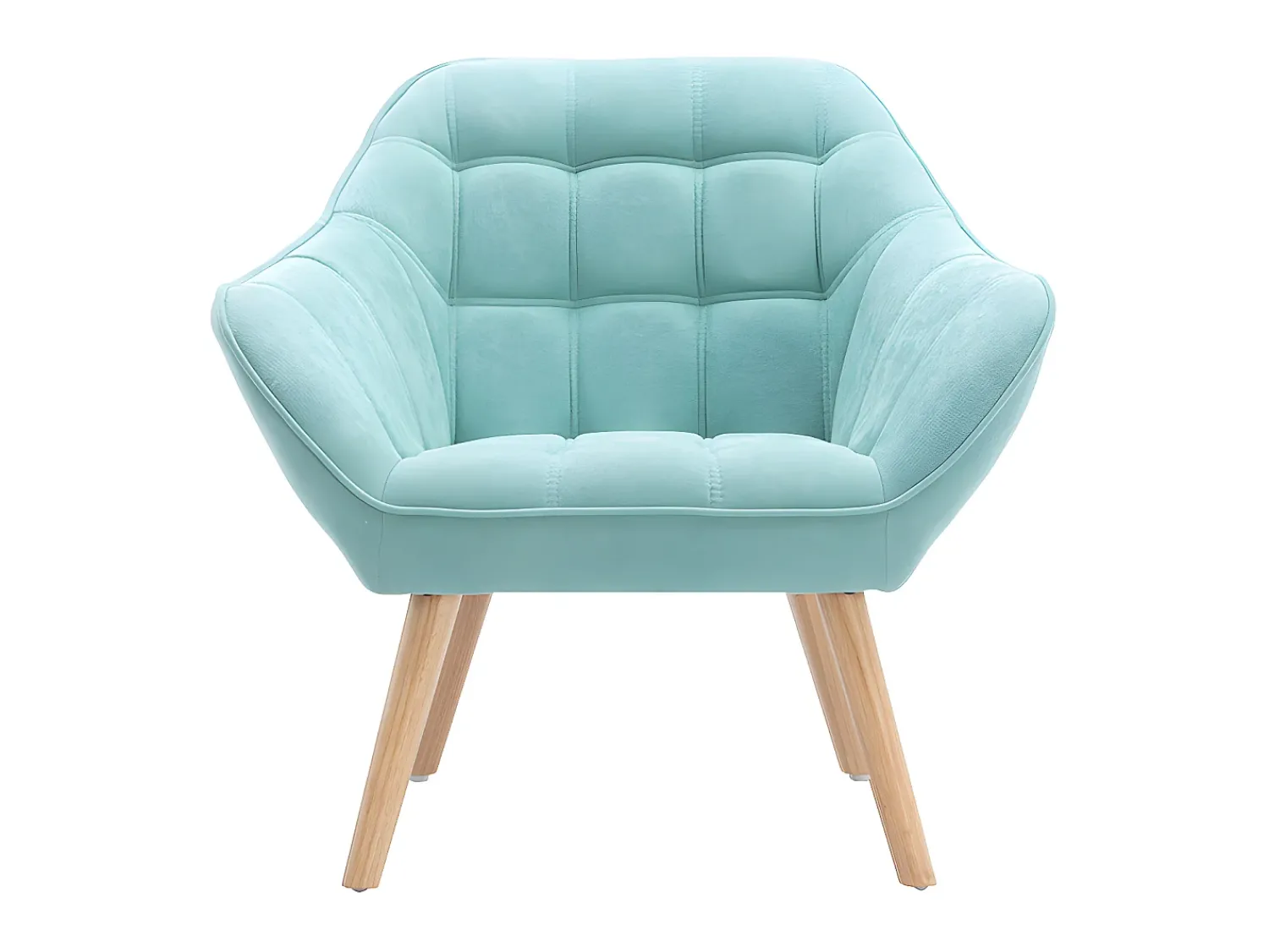 Poltrona|Vente-unique Poltrona em tecido verde-água acolchoado. Estilo escandinavo. CASERTA Verde amu00eandoa