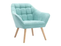 Poltrona|Vente-unique Poltrona em tecido verde-água acolchoado. Estilo escandinavo. CASERTA Verde amu00eandoa