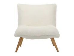 New Vente-unique Poltrona em tecido xerpa efeito pele de ovelha - PEPITA Branco