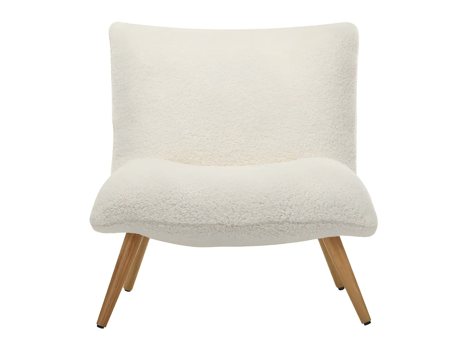 New Vente-unique Poltrona em tecido xerpa efeito pele de ovelha - PEPITA Branco