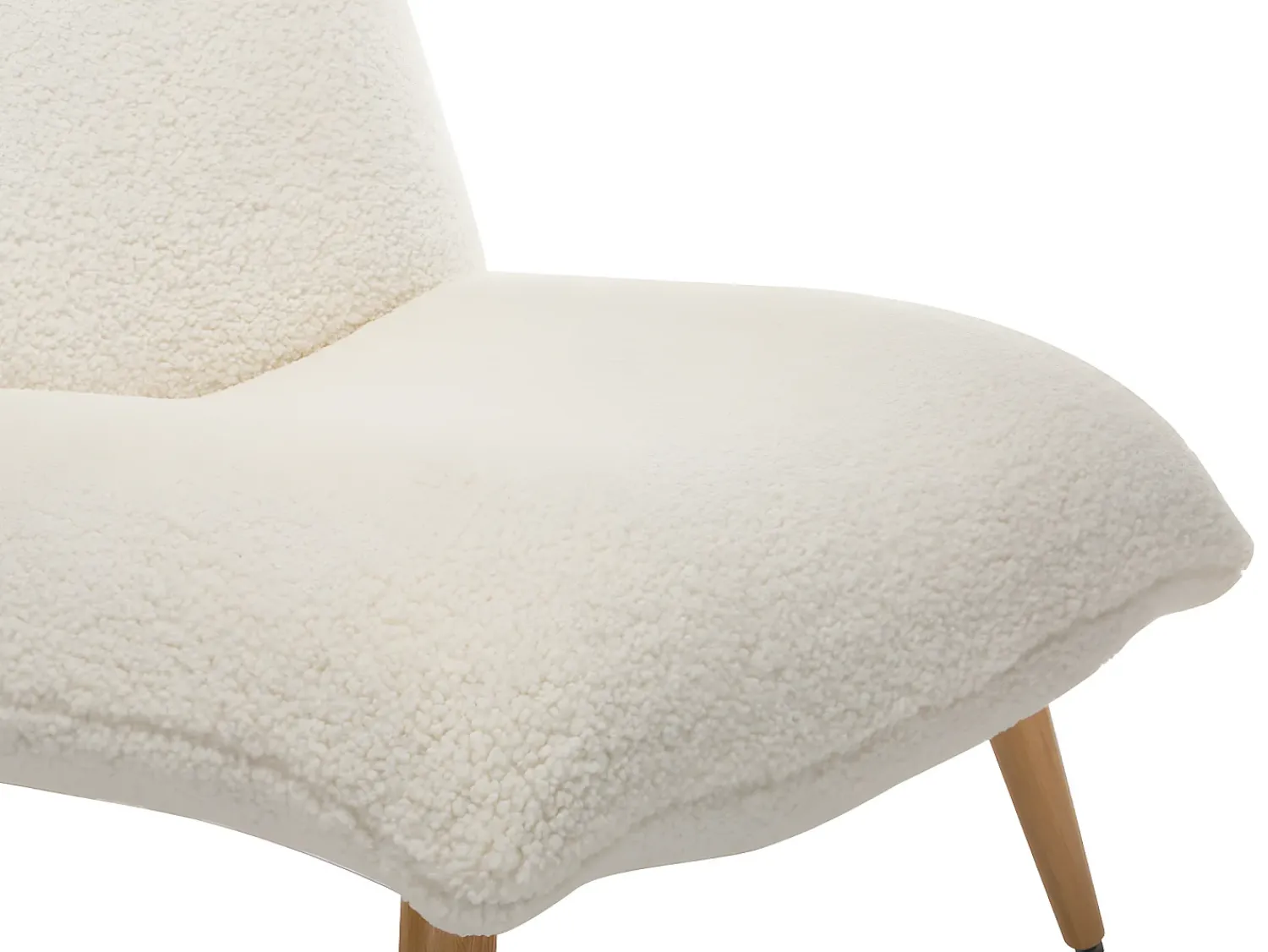 New Vente-unique Poltrona em tecido xerpa efeito pele de ovelha - PEPITA Branco