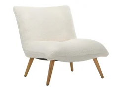 New Vente-unique Poltrona em tecido xerpa efeito pele de ovelha - PEPITA Branco