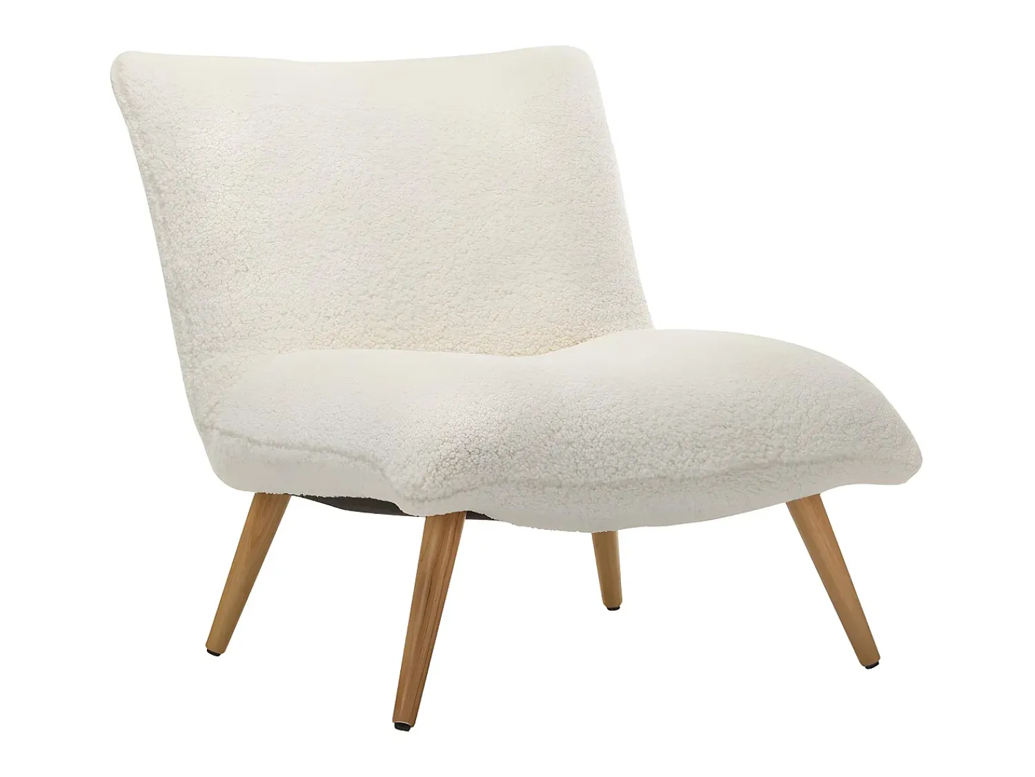 New Vente-unique Poltrona em tecido xerpa efeito pele de ovelha - PEPITA Branco