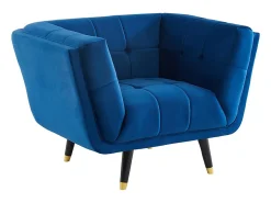 Poltrona*Vente-unique Poltrona em veludo azul-escuro - SAMANTHA II Azul escuro